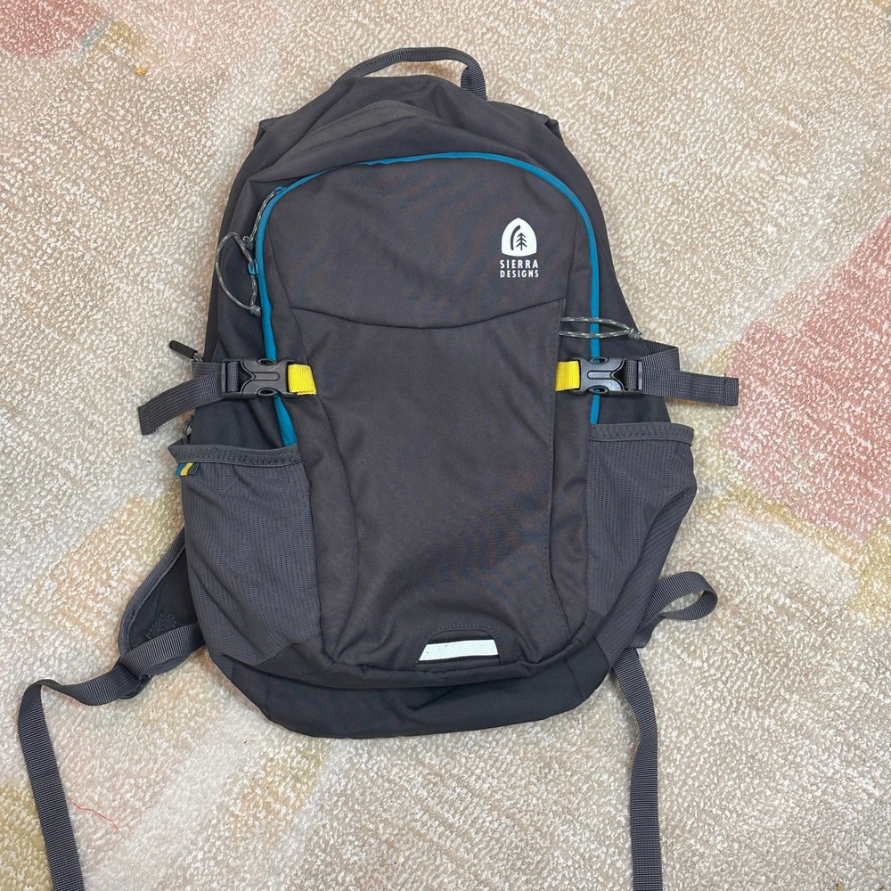 Sierra Designs Backpack Dark Gray Teal Accent Outdoor Hiking Travel Bag Men